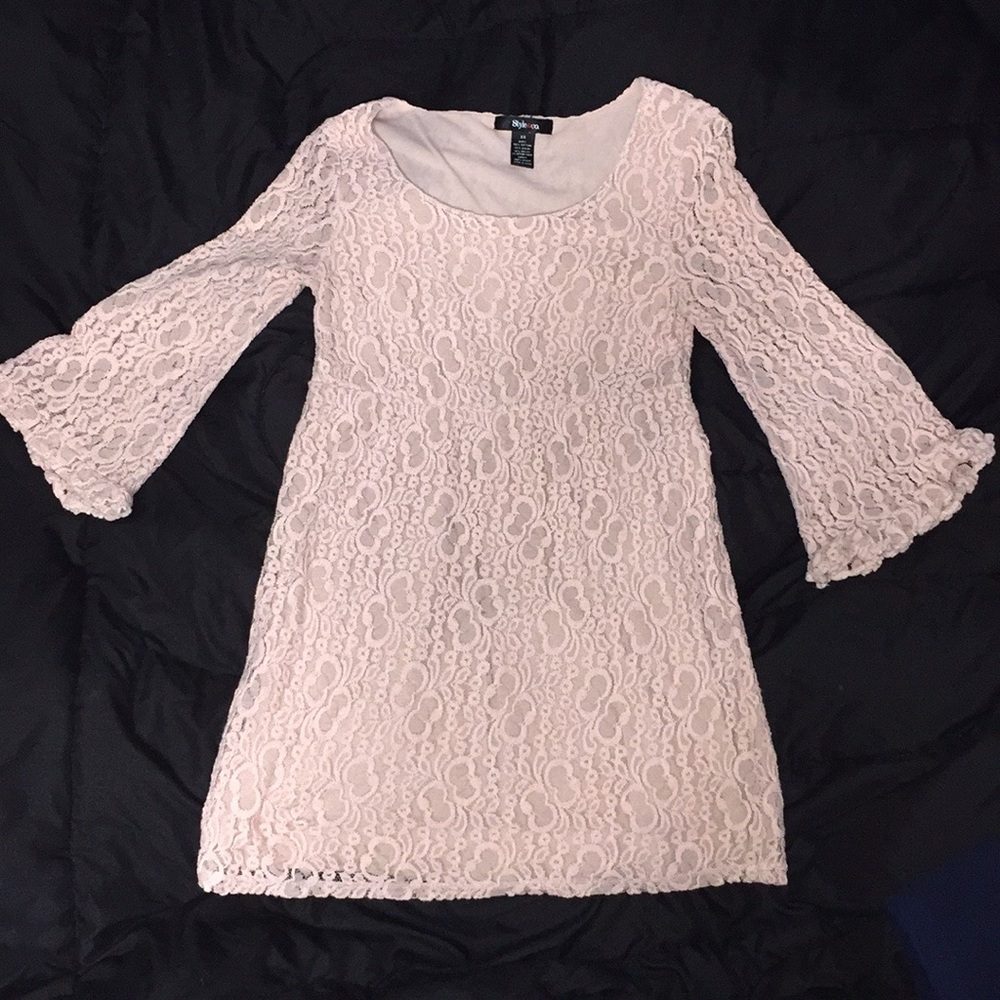 Soft pink lace blouse